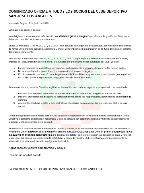 Comunicado 1